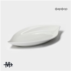 Блюдо Magistro «Ладья», 27×14.5 см, фарфор, белое