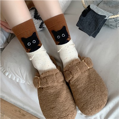 Носки р.35-40 "Cats" Коричневые