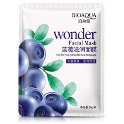 BIOAQUA Wonder Маска-салфетка для лица с экстрактом голубики (питание и увлажнение), 30 г