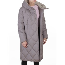 8388 GRAY/BEIGE Пальто стеганное зимнее женское оверсайз (200 гр. холлофайбер)