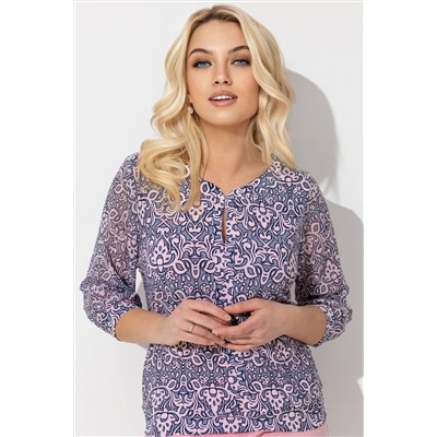 Блузка женская  1986/15/Серый, розовый