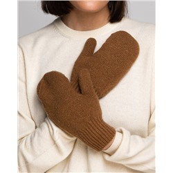 Теплые варежки из монгольской шерсти рыжие