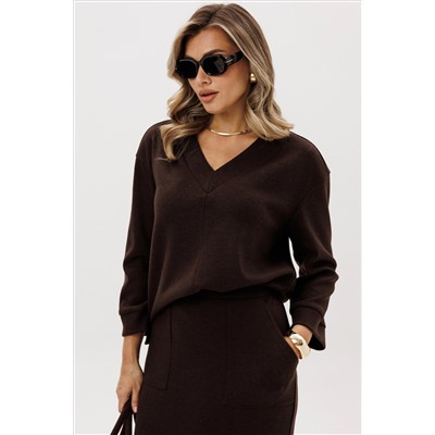 Костюм юбочный 5326 коричневый