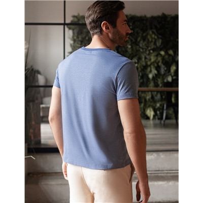 Футболка slim fit из премиального хлопка с эффектом меланж