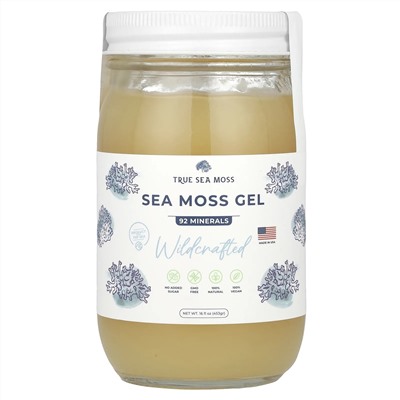 True Sea Moss, Гель с морским мохом, дикорастущий, 453 г (16 жидк. унц.)