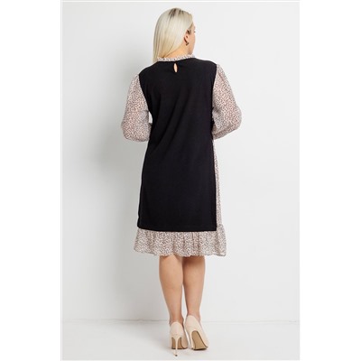 Платье женское  6165/08/Черный, бежевый