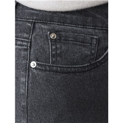 Широкие джинсы с декоративной стиркой из эластичного плотного денима