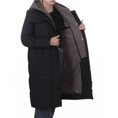 A610 BLACK Пальто зимнее женское со съемным жилетом (200 гр. био-пух)
