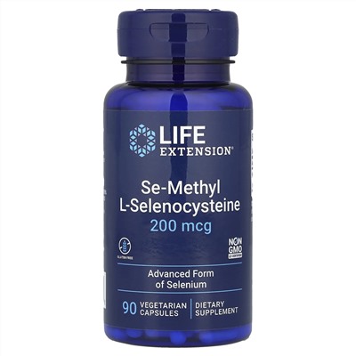 Life Extension, Семиметил L-селеноцистеин, 200 мкг, 90 вегетарианских капсул