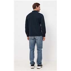 Футболка-поло мужская с длинным рукавом F321 -07-91 тёмно-зелёная