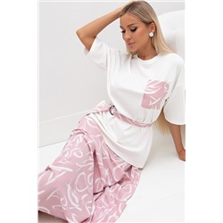 Бело-розовый костюм с длинной юбкой Дарьяна №2