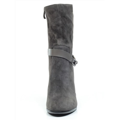 YF189-062M DK.GREY Полусапоги зимние женские (натуральная замша, натуральный мех (еврозима))