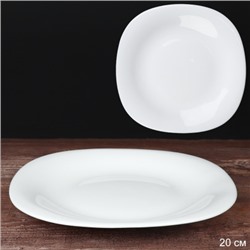 Тарелка квадратная 215 мм плоская белая  NFP85T (White) уп 48