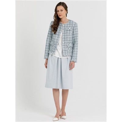 Блузка молочного цвета с бусинами по переду