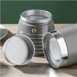 Кофеварка гейзерная Magistro Moka, на 6 чашек, 300 мл, алюминий, серая