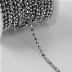 Цепочка для сумки, железная, d=3.2 мм, 10±0.5 м, цвет серебряный