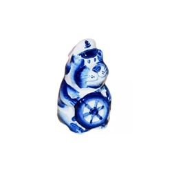 Кот Капитан фарфор гжель 8.5*4.5*5 см