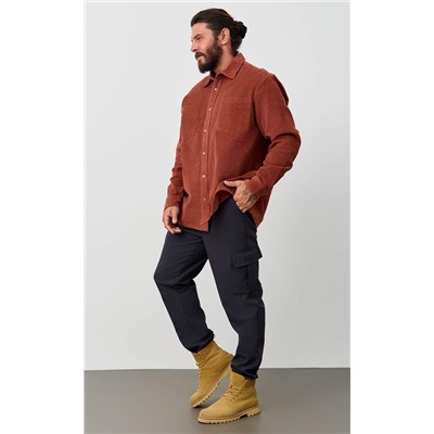 Рубашка вельвет F221-0470 terracotta