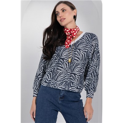 Джемпер Бери и беги (сине-серый) Б12680-7