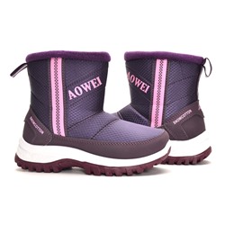 Aowei C061-11-МП/Z Полусапожки фиолет текстиль+иск нубук, подклад иск мех