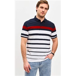 Футболка-поло F511-07-608 d.blue-red
