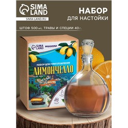 Подарочный набор для приготовления настойки «Лимончелло», набор специй, штоф