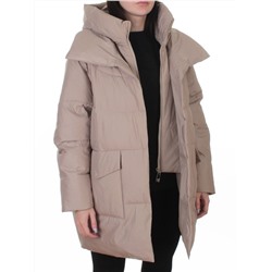 Z24-830 BEIGE Куртка зимняя женская оверсайз (200 гр. тинсулейт)