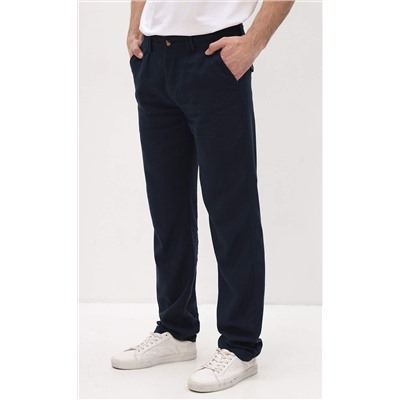 Брюки льняные мужские P111-0853 тёмно-синие