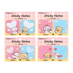 Набор блоков с липким краем «Милашки», 2 штуки, 51×51 мм, 20 листов × 2 цвета, МИКС