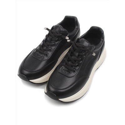 03-A970-1 BLACK Кроссовки женские (натуральная кожа)