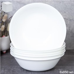 Набор суповых тарелок 6 штук 850 мл Глэйд Богатырь / FLPW75 (WHITE) /уп 8/