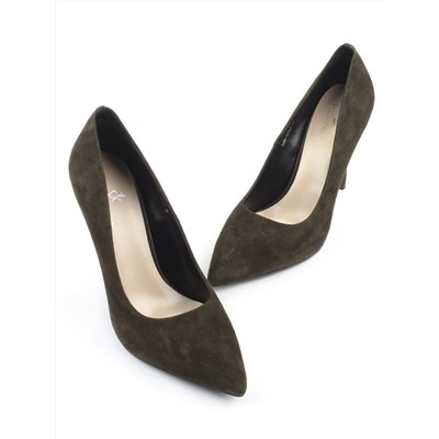 06-A88A-631LY DK. GREEN Туфли женские (натуральная замша)