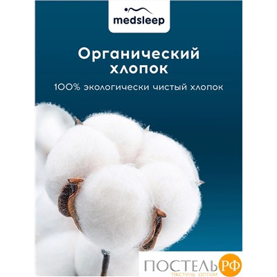 MedSleep SONORA Стеганый Hаматрасник 160х200, 1пр, хлопок/шерсть/микровол.; 200 гр/м2