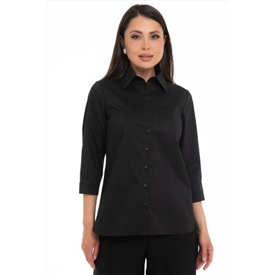 Рубашка чёрная с рукавами три четверти