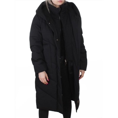 8836 BLACK Пальто зимнее женское (150 гр. холлофайбер)