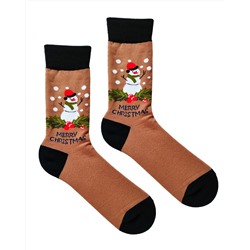 Носки НГ р.37-44 "Happy NY" Снеговик