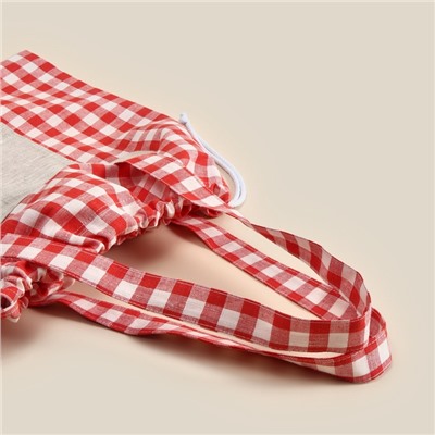 Сумка шоппер SL HOME Red cage, 50×50 см, 100% лён, 150 г/м2
