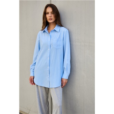 Рубашка оверсайз в полоску хлопковая