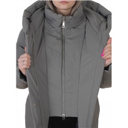 8836 GRAY/GREEN Пальто зимнее женское (150 гр. холлофайбер)