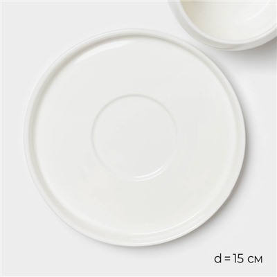 Чайная пара Magistro OliveQueen, 220 мл, 15×15 см, фарфор, белая