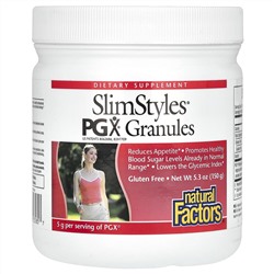 Natural Factors, SlimStyles, гранулы PGX, с нейтральным вкусом, 150 г (5,3 унции)