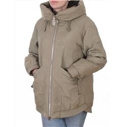 A05 BEIGE/GREEN Куртка стеганая зимняя женская (150 гр. холлофайбер)