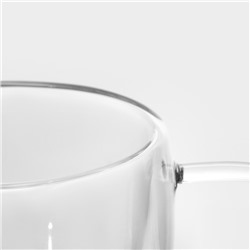 Кружка с двойными стенками Magistro «Дуо. Coffee», 200 мл, стекло, прозрачная