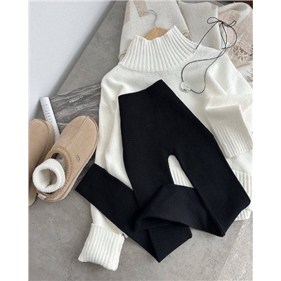 Лосины в рубчик теплые