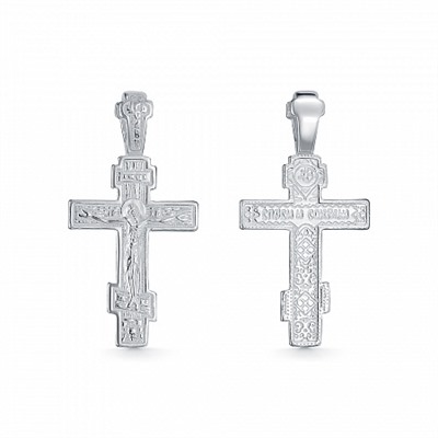 Крест из серебра литье белый