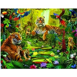 Алмазная мозаика на подрамнике 40x50 Тигры / YSH0017 /уп 30/полное заполнение