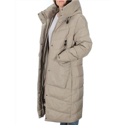 2077 GRAY/BEIGE Пальто зимнее женское (200 гр .холлофайбер)