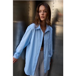 Рубашка оверсайз в полоску хлопковая