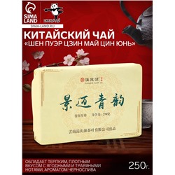 Китайский выдержанный черный чай «Шен Пуэр Цзин Май Цин Юнь»,250 г, 2019 г, Юньнань, кирпич