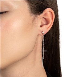 Серьги с фианитом позолоченные серебро 925*